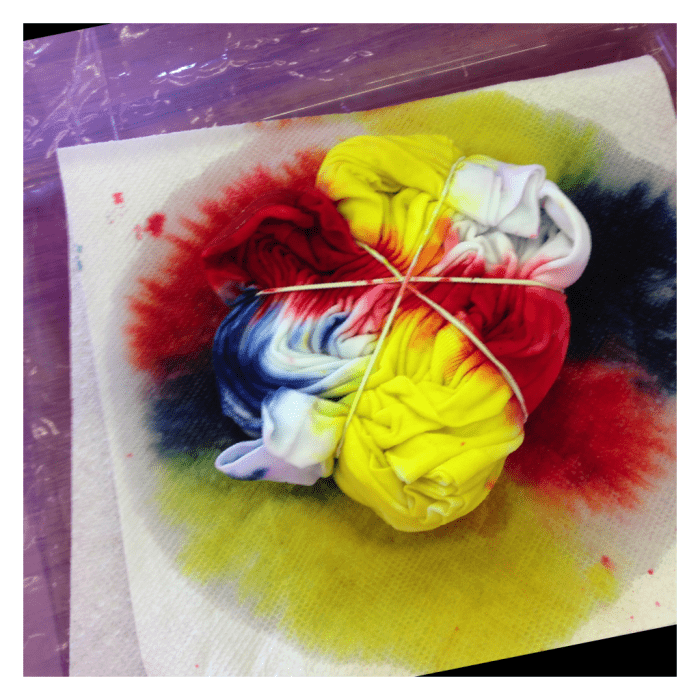 Spiral Tie-Dye In-progress