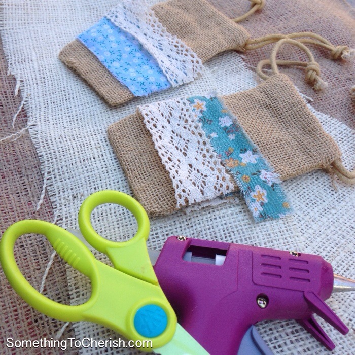 Something to Cherish Drawstring Burlap Bag