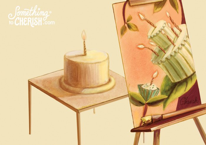 Paint your birthday cake and eat it too! Something to Cherish Illustration by Cherish Flieder
