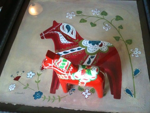 Dala horse art Sweden inspired