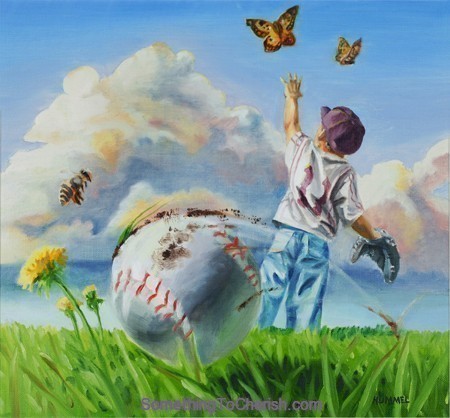 Little league baseball print "Right Field" by Benjamin Hummel
