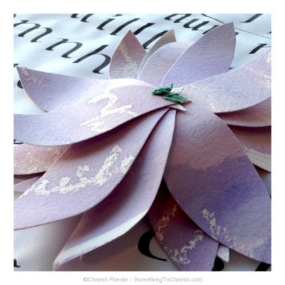 How to make watercolored paper flowers - Back