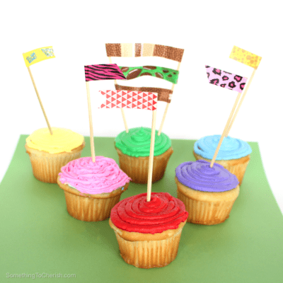Transform plain cupcakes into a reason to celebrate with these easy to make washi tape embellishments.