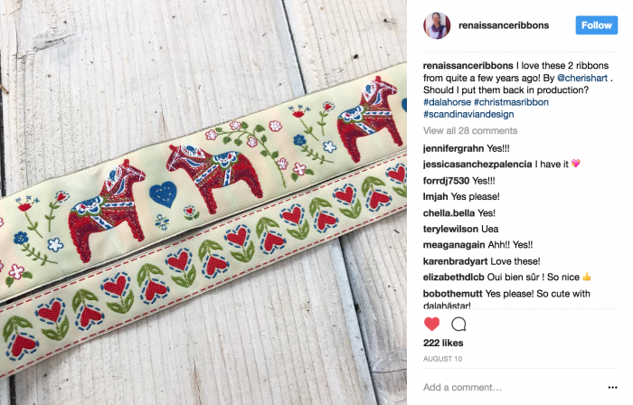 Swedish Dala Horse Ribbon - Renaissance Ribbons - Scandinavian Design by Cherish Flieder, Something to Cherish®