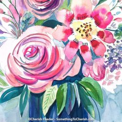 Mothers Day Floral watercolor by Cherish Flieder