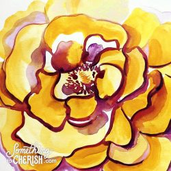 golden colorado rose watercolor by cherish flieder